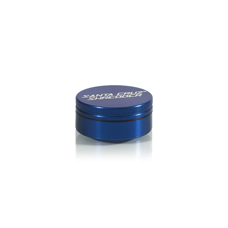 Blue Santa Cruz Shredder 2-Piece Grinder Small shown closed on a white background