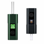 Green Arizer Solo 3 V2.0 standing upright beside a black Solo 3 V2.0 vaporizer.