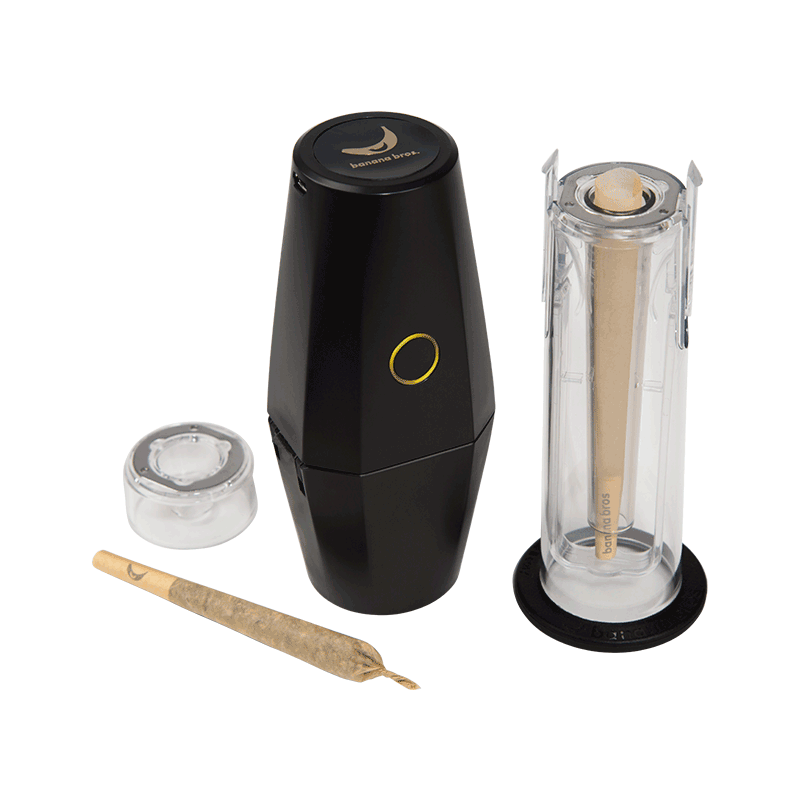 Banana Bros OTTO grinder beside glass tube