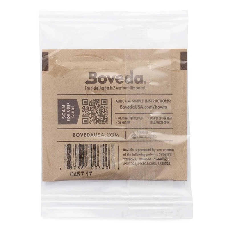 Boveda 62% Size 8 humidity pack retail packaging