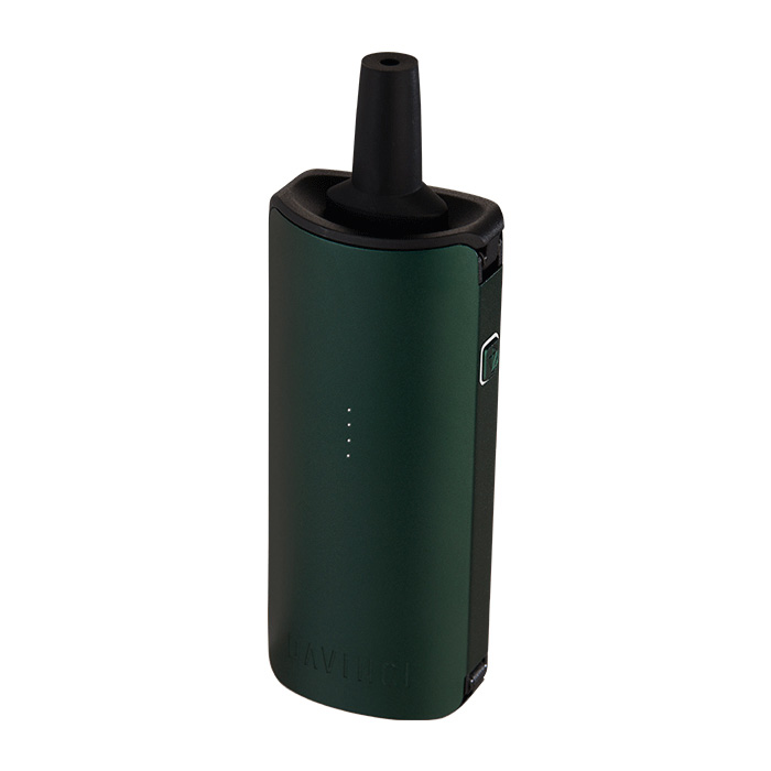 DaVinci MIQRO-C Vaporizer in green with raised mouthpiece.