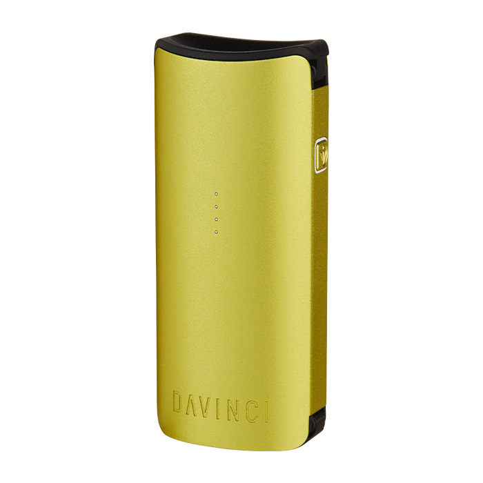 DaVinci MIQRO-C Vaporizer in yellow, front view on a white background.