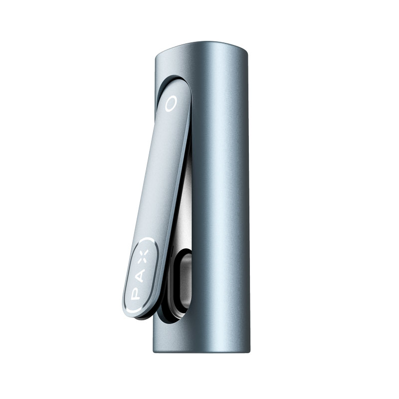 Back view of the PAX Flow Vaporizer in Blue Haze with the X logo visible