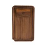 Marley Natural Walnut Rolling Tray Small front view