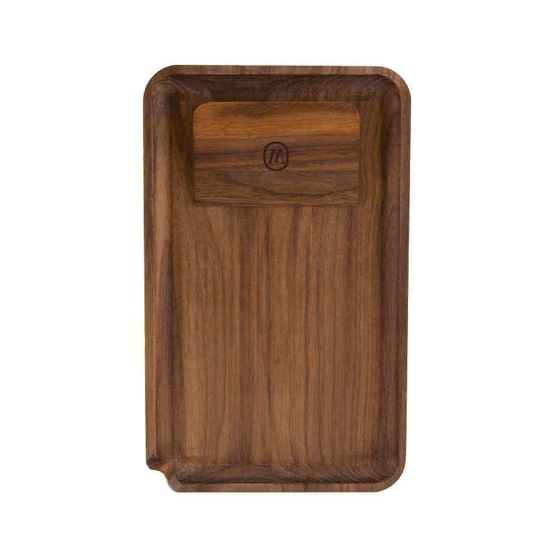 Marley Natural Walnut Rolling Tray Small front view