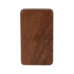 Closed Marley Natural Herb and Roll Case, Small showing black walnut wood finish