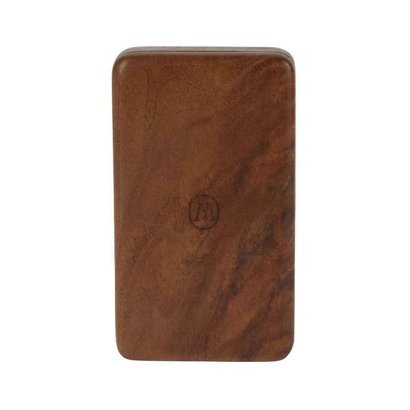 Closed Marley Natural Herb and Roll Case, Small showing black walnut wood finish