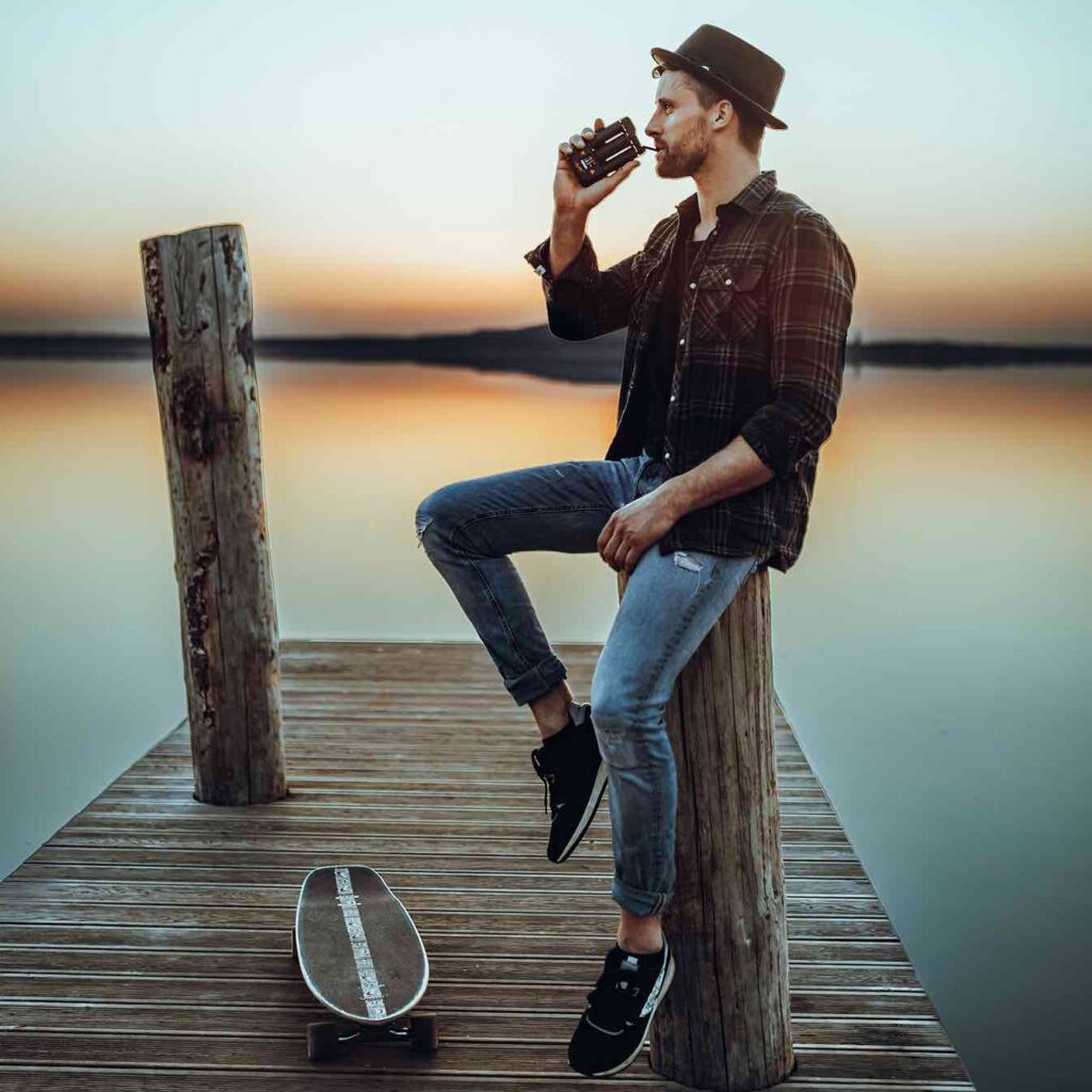 Mighty+ dry herb vape by Storz & Bickel used outdoors