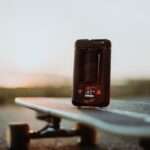 Storz & Bickel Mighty+ vaporizer on a skateboard