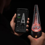 Puffco Peak Pro connected to the Puffco app with custom LED lighting active