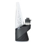 Puffco Peak Pro angled side profile with clear glass attachment