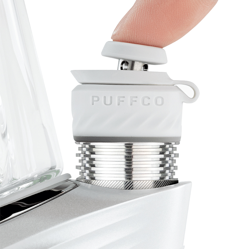 Close-up of Puffco Peak Pro 3DXL Chamber with Joystick Cap attached