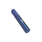Angled product shot of the Puffco Pivot sapphire portable vaporizer showing the metallic finish and slim design.