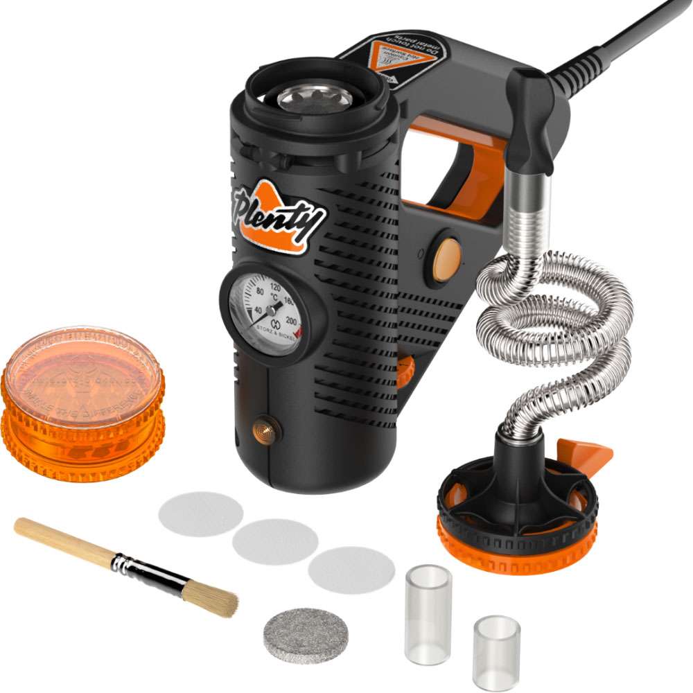 Plenty vaporizer with retail packaging and accessories