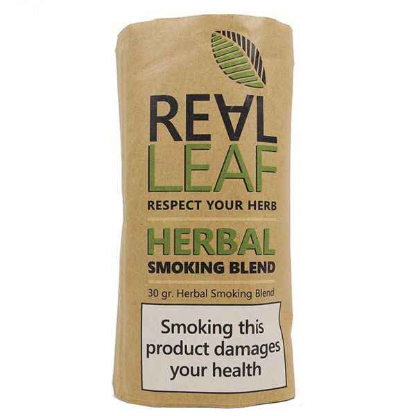Real Leaf herbal smoking blend pouch