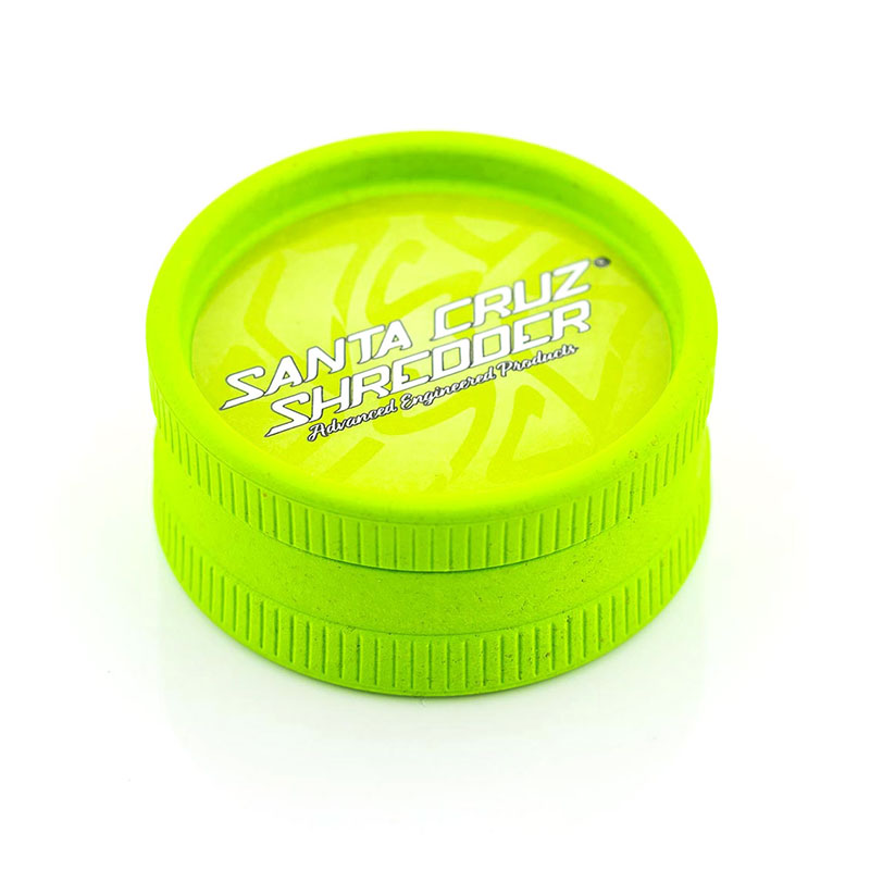 Lime Santa Cruz Shredder hemp grinder front view