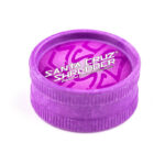 Purple Santa Cruz Shredder hemp grinder open with herb chamber