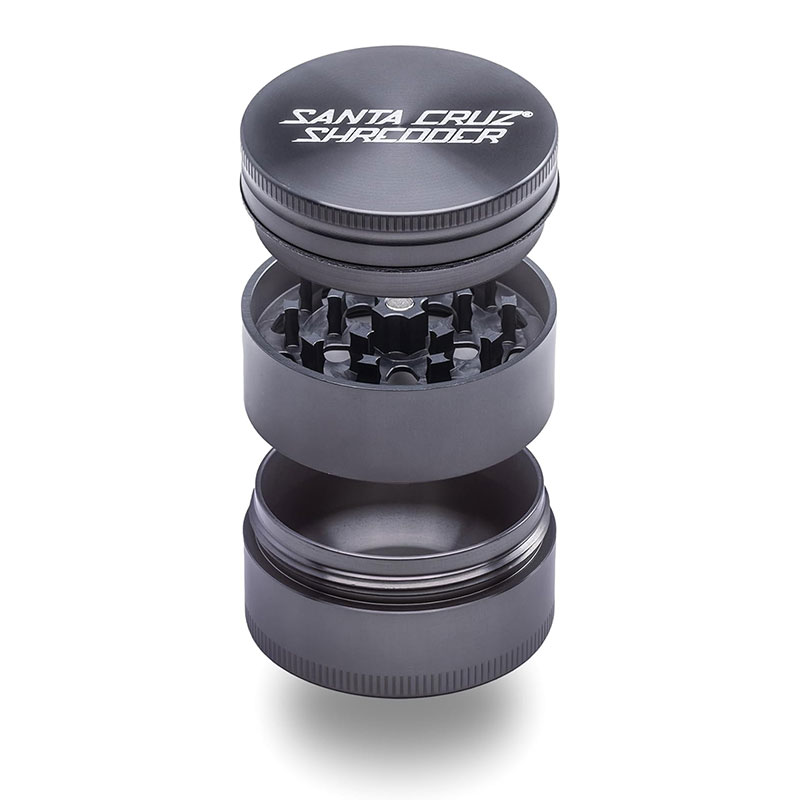 The 3 piece SCS grinder open on both ends