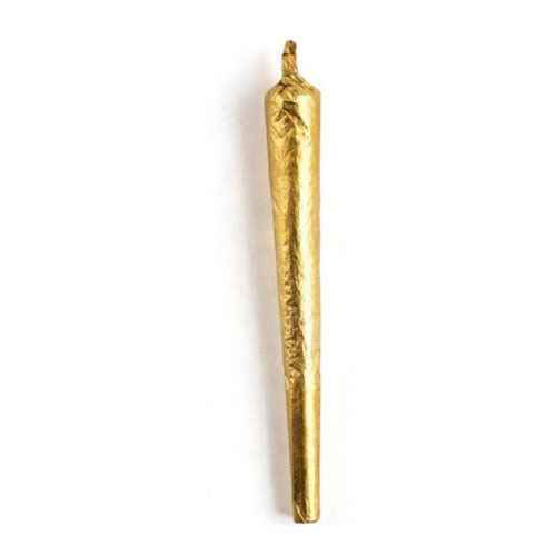 Rolled Shine 24K Gold cone on white background