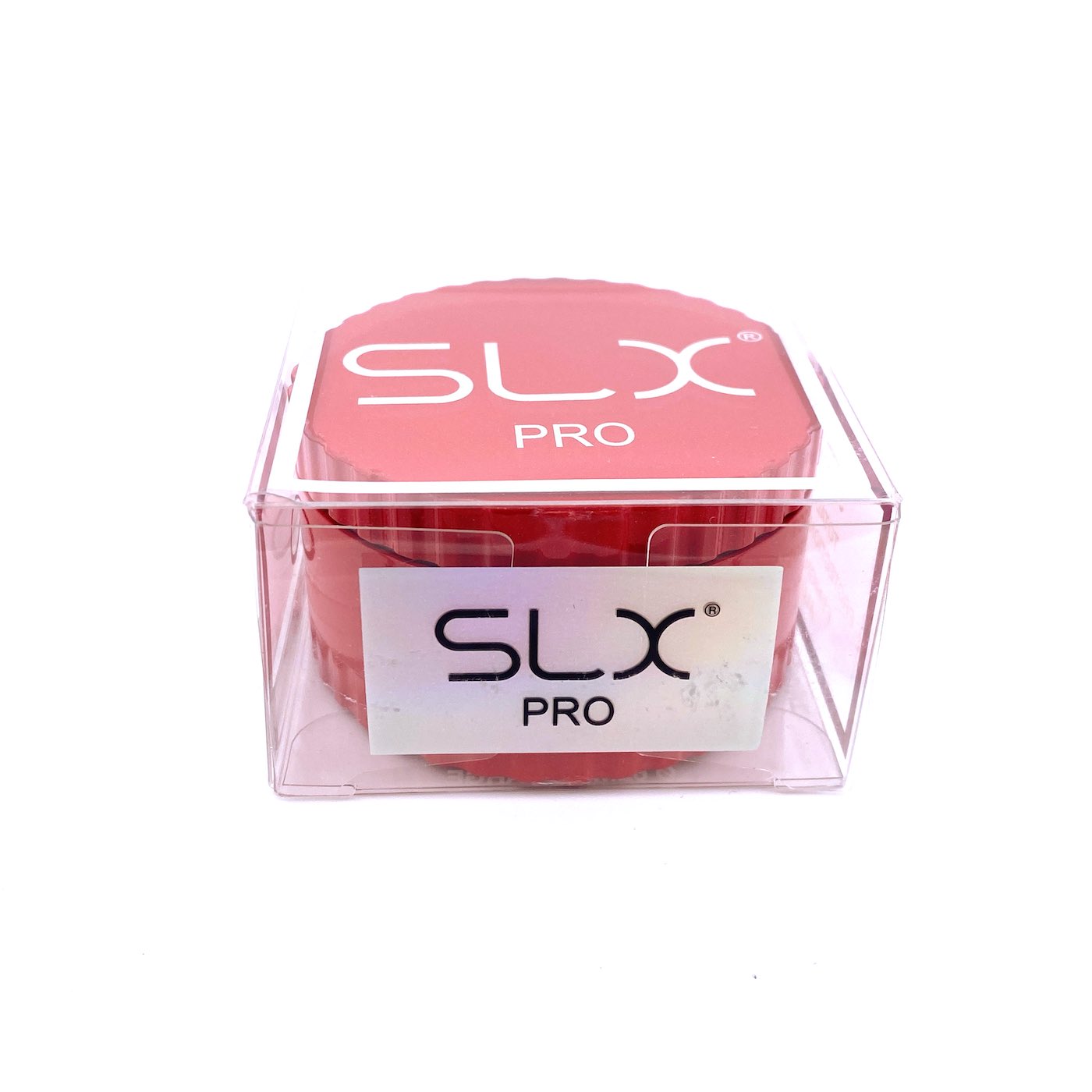 Pink SLX Pro Non-Stick Grinder Large in clear display jar