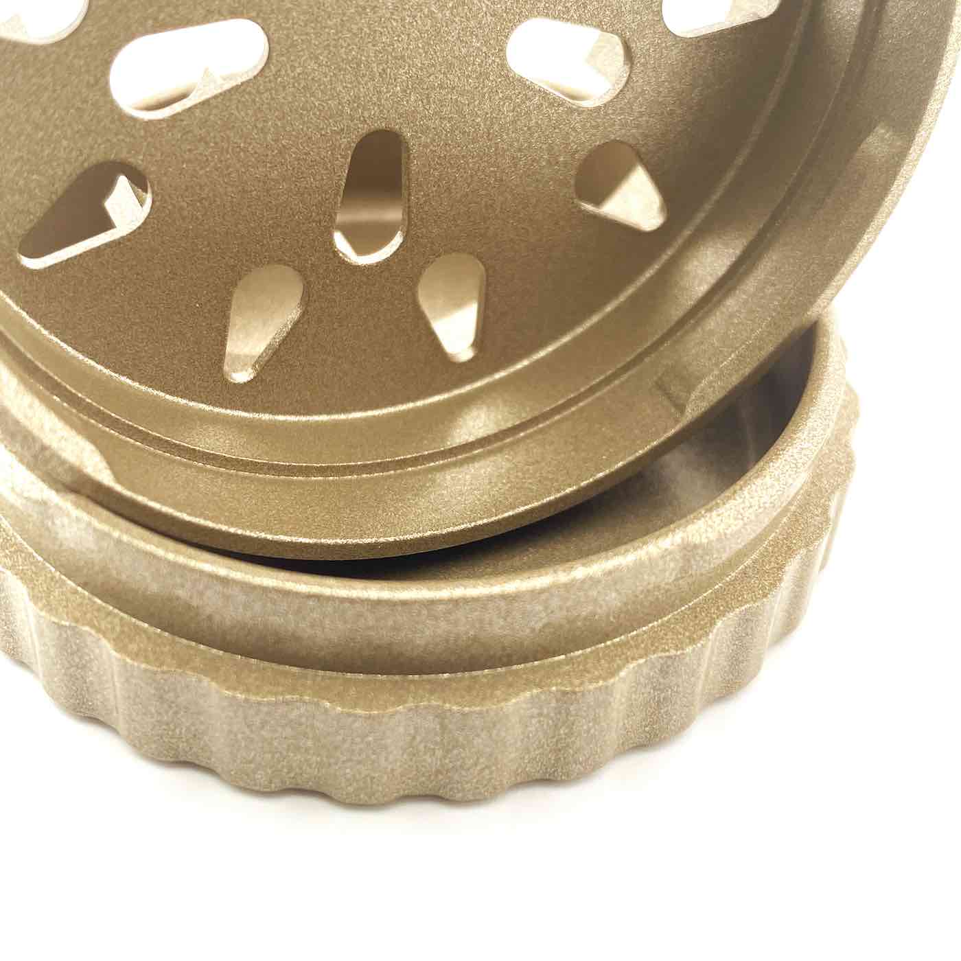 Close-up of SLX Pro Non-Stick Grinder Small teeth and chamber