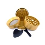 Gold SLX Pro Non-Stick Grinder Small with open lid and herb chamber
