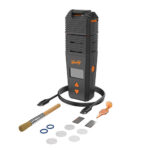Venty vaporizer with accessories laid out on a white background