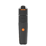 Back of the Venty vaporizer standing upright on a white background