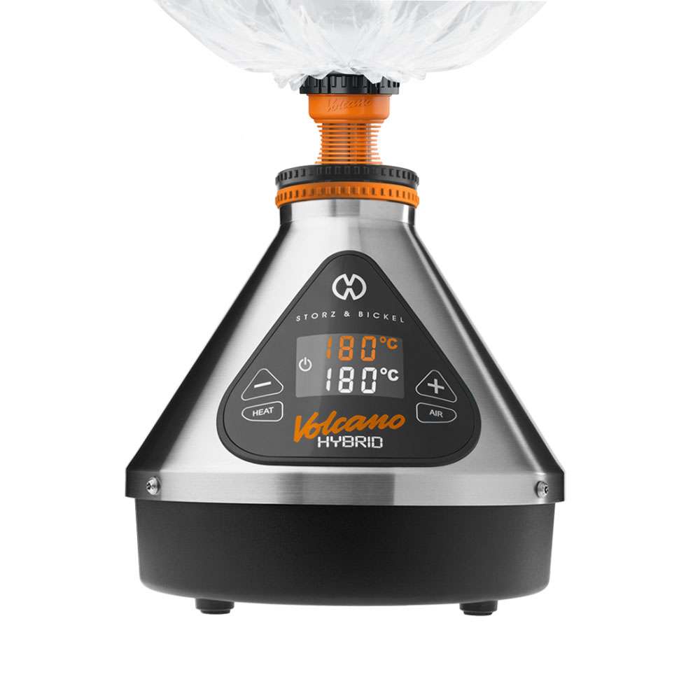 Volcano Hybrid desktop vaporizer with EASY VALVE balloon attached