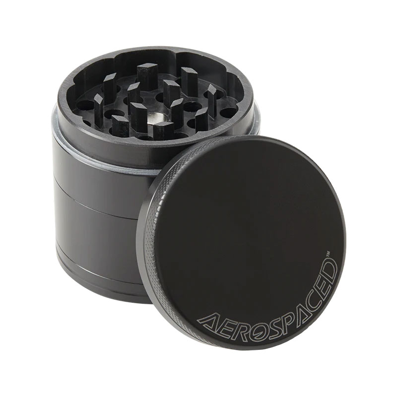 Grey Aerospaced 50mm 4 piece grinder open