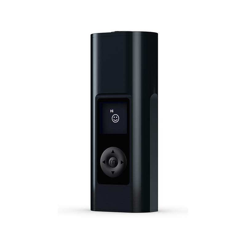 Angled view of the Arizer Solo 3 V2.0 showing OLED screen and control buttons.