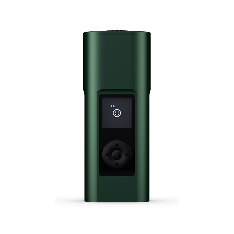 Green Arizer Solo 3 V2.0 portable vaporizer on a white background.