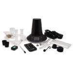 Arizer XQ2 vaporizer with glass bowls, whip, balloons and accessories