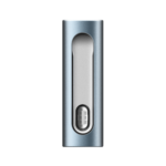 PAX Flow Vaporizer in Blue Haze with the front oven chamber visible on a white background
