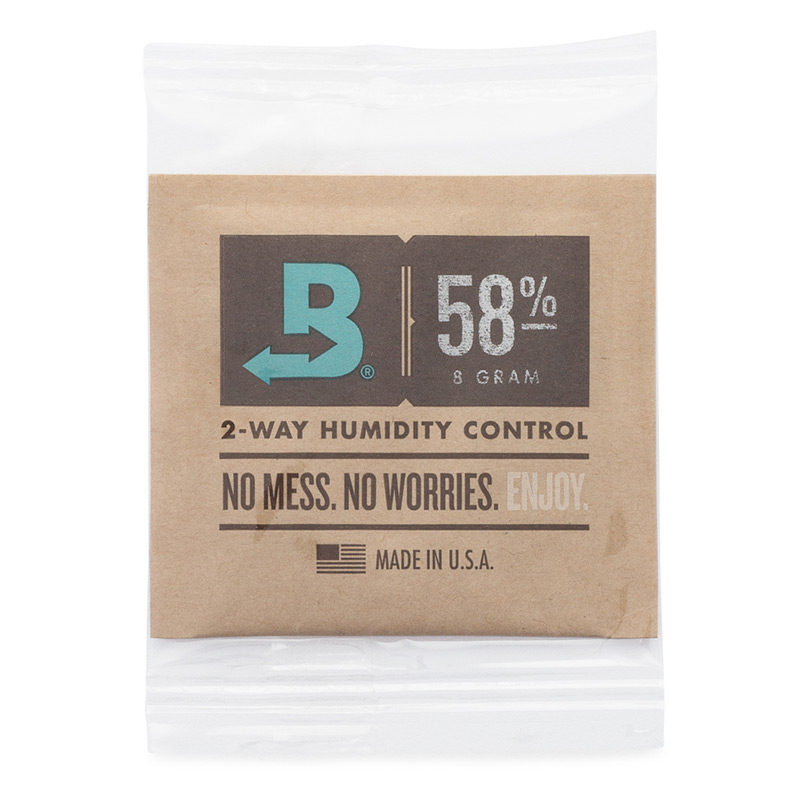 Boveda 58% 8g humidity pack in sealed retail packaging