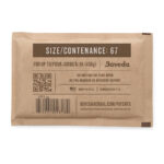 Back of Boveda 62% 67g humidity pack showing product information