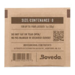 Back of Boveda 62% 8g humidity pack showing product information