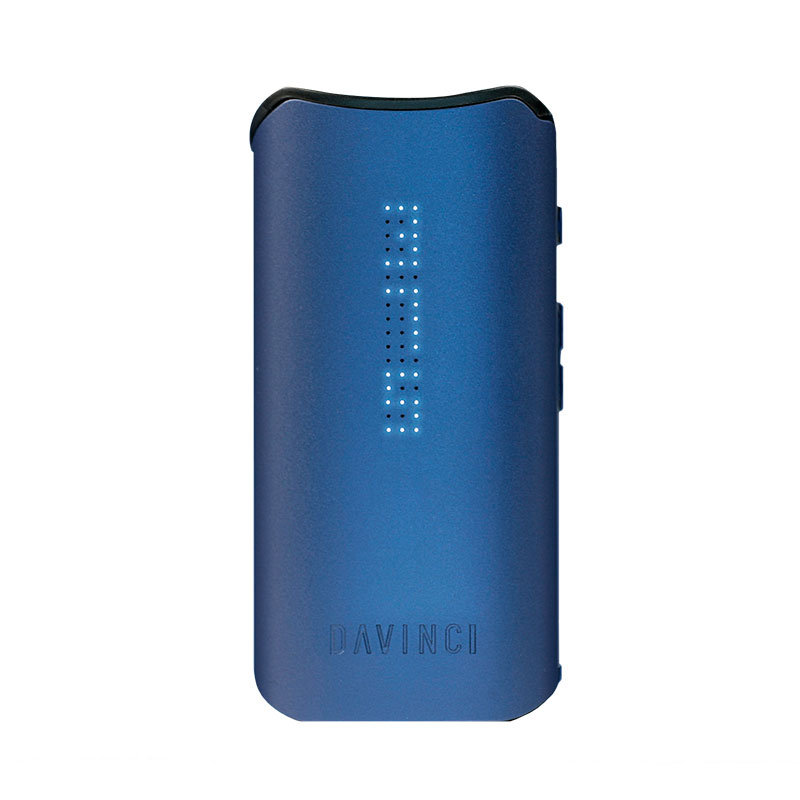 Blue DaVinci IQC Vaporizer front view on white background