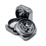 Open grey Krush Kube 3.0 Grinder with dual-direction teeth