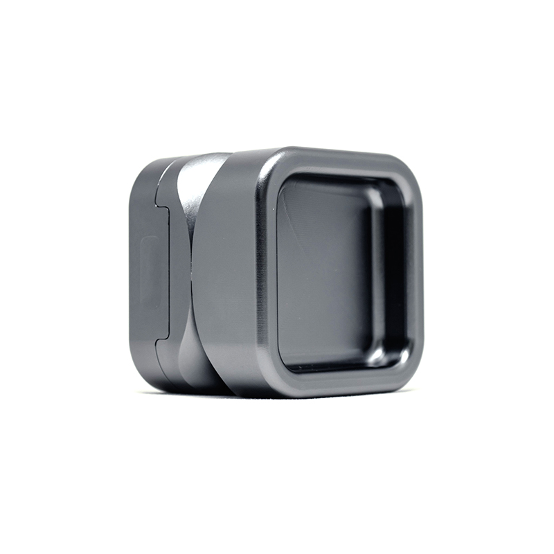 Grey Krush Kube 3.0 aluminium herb grinder side view