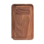 Small Marley Natural wooden tray with carved sections
