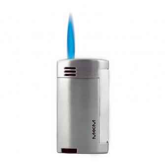 Maxim lighter producing blue flame close-up
