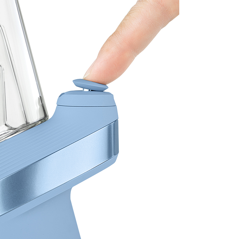 Close-up of Puffco Peak Sky power button and textured finish