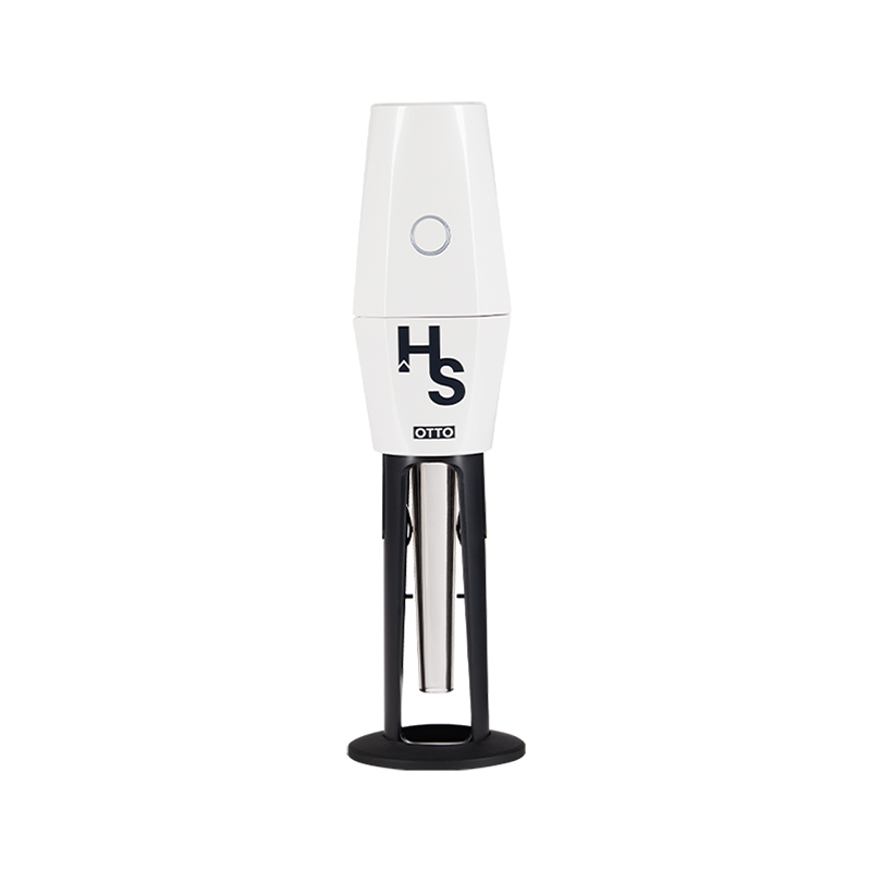 White OTTO grinder with cone tube front view