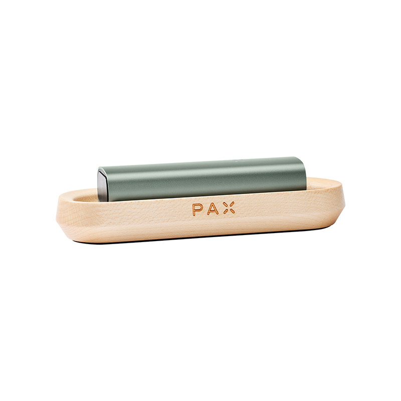 PAX maple wood charging tray side view