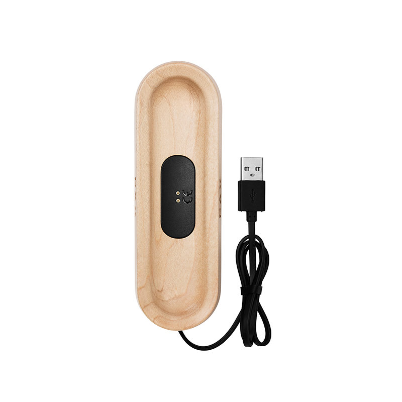PAX charging tray with maple wood finish
