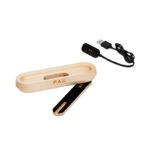 PAX charging tray in maple wood finish