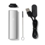 PAX Mini dry herb vaporizer in Silver finish with charger