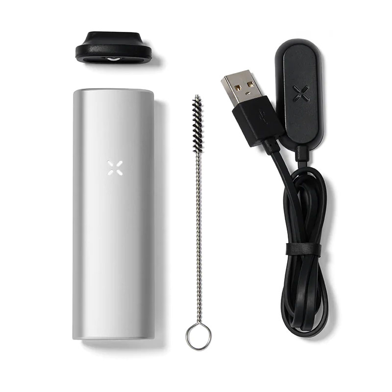 PAX Mini dry herb vaporizer in Silver finish with charger