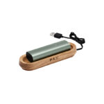 PAX oak wood charging tray angled view